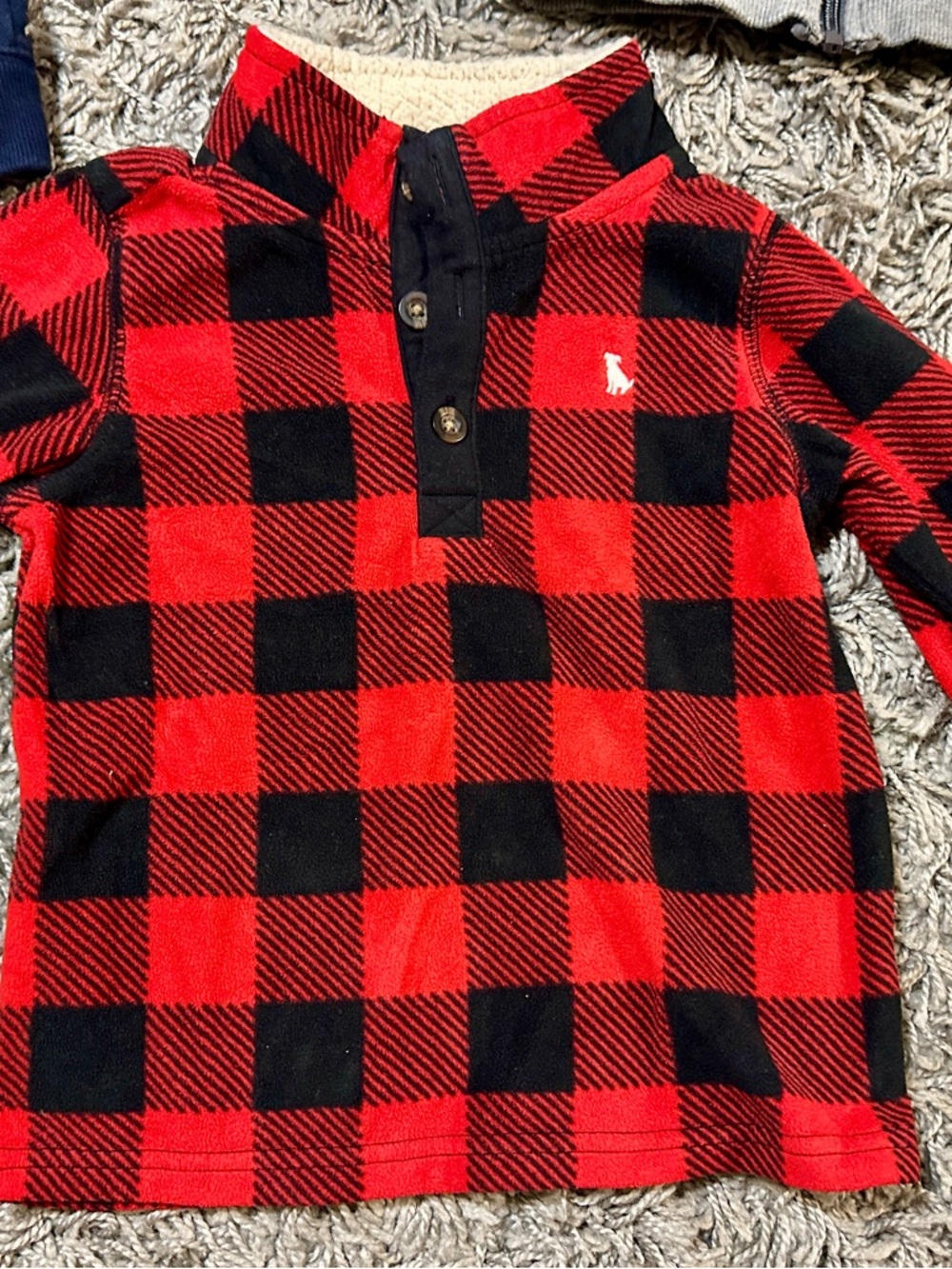 Carter's Red & Black Buffalo Plaid Pullover  fleece Top